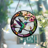 Hummingbirds and Wild Flowers Suncatcher Hummingbird Lovers Window Hanging Hummingbird Suncatcher Hummingbird Gifts